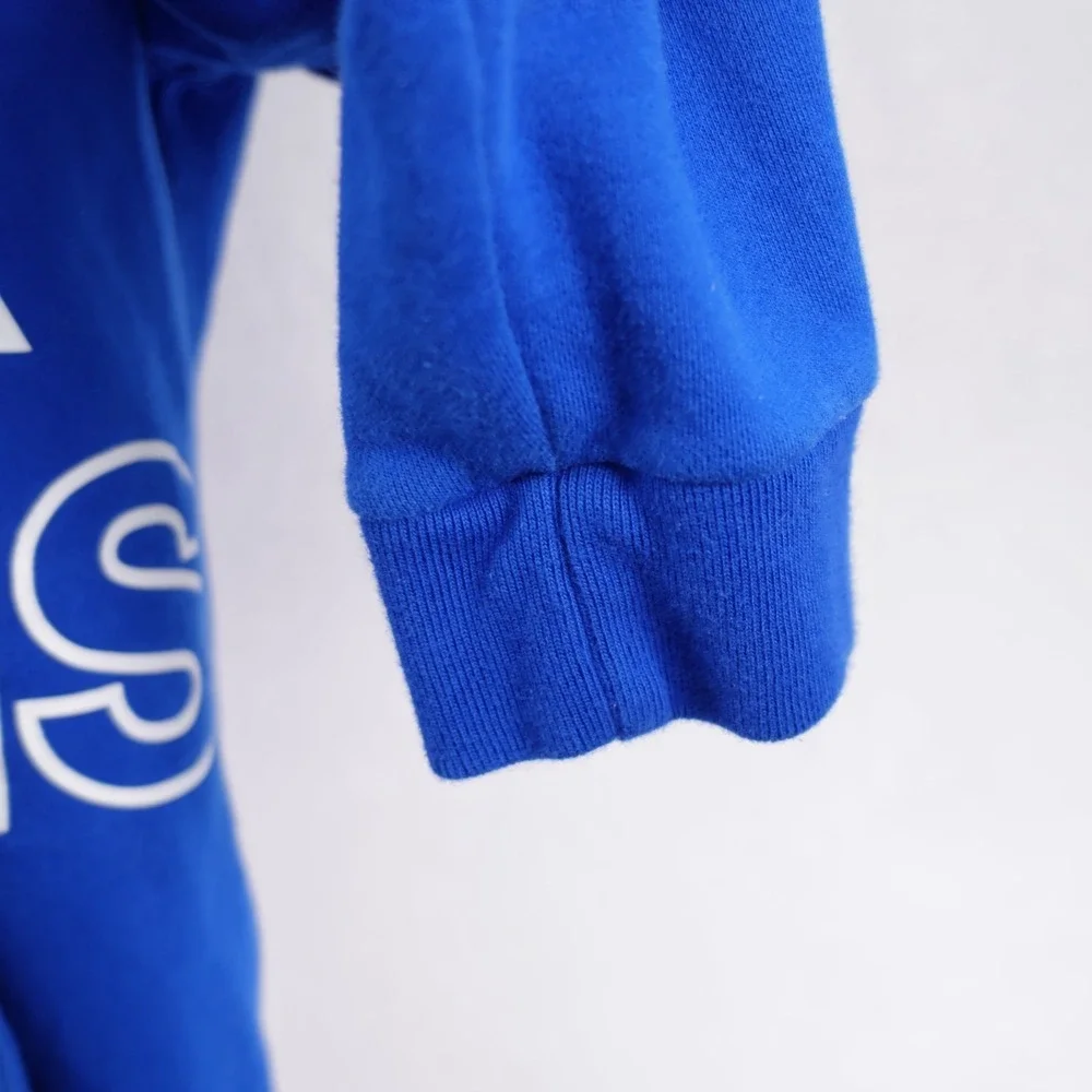 Adidas Boy's Hooded Pullover Sweater Blue‎ -Size XL 18- Pocket Cotton Polyester